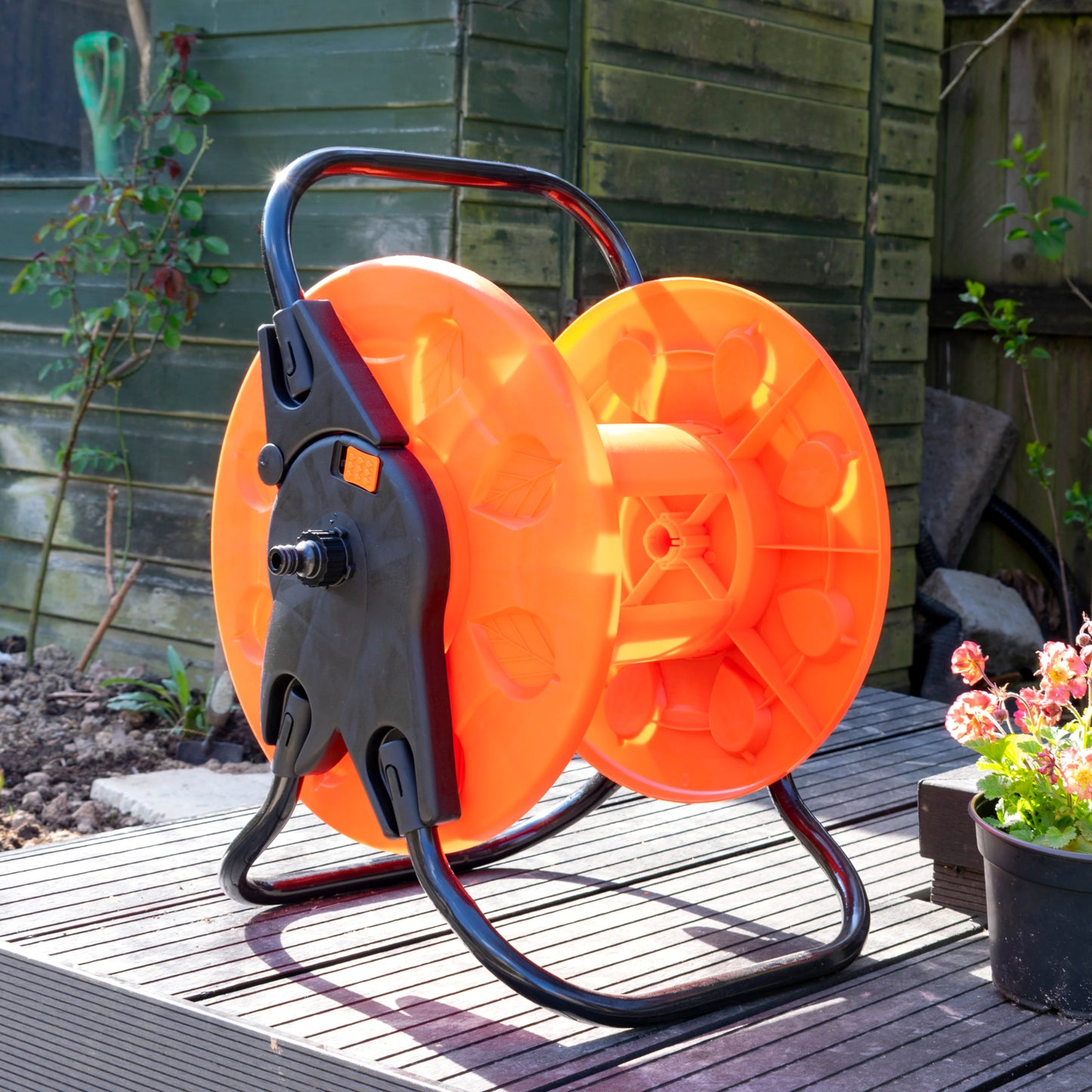 Garden Hose Reel Cart - Heavy-Duty 60m Capacity - UV-Resistant - Stable & Durable Outdoor Hose Storage - No-Tool Assembly