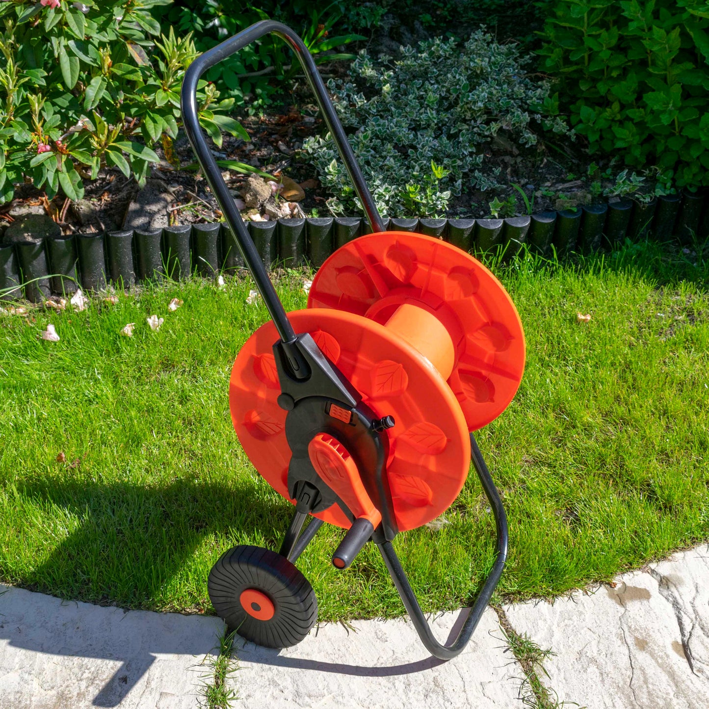 Heavy-Duty Garden Hose Reel Cart - Portable Water Hose Pipe Storage with Easy Crank Handle & Wheels - Holds 60m x 1/2" Hose