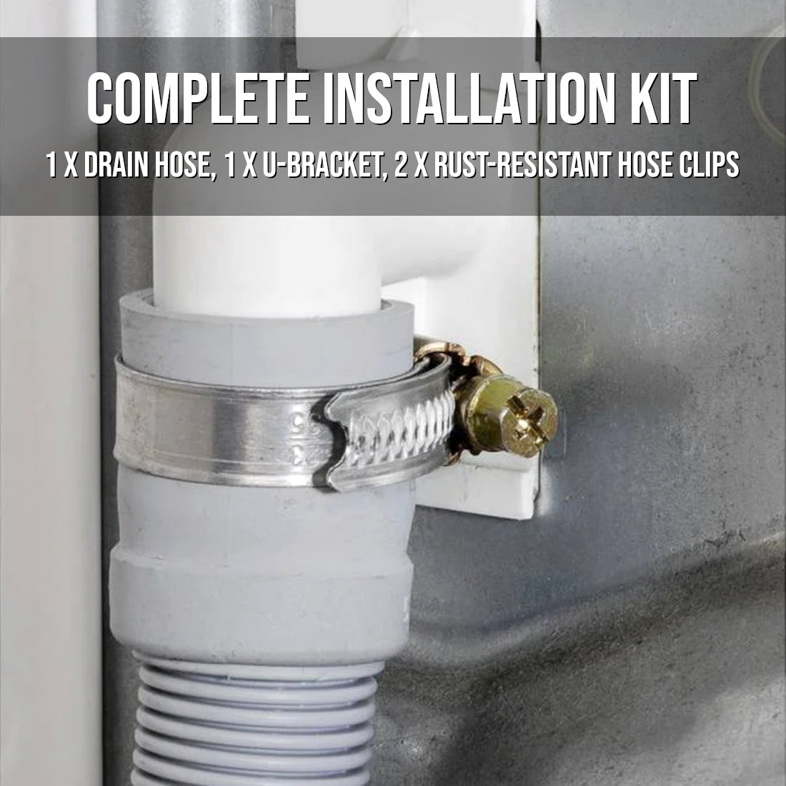 3 m Universal Drain Hose Extension Kit for Washing Machine, Dishwasher & Appliance - Fits 19 mm to 22 mm Outlet - Wastewater Pipe