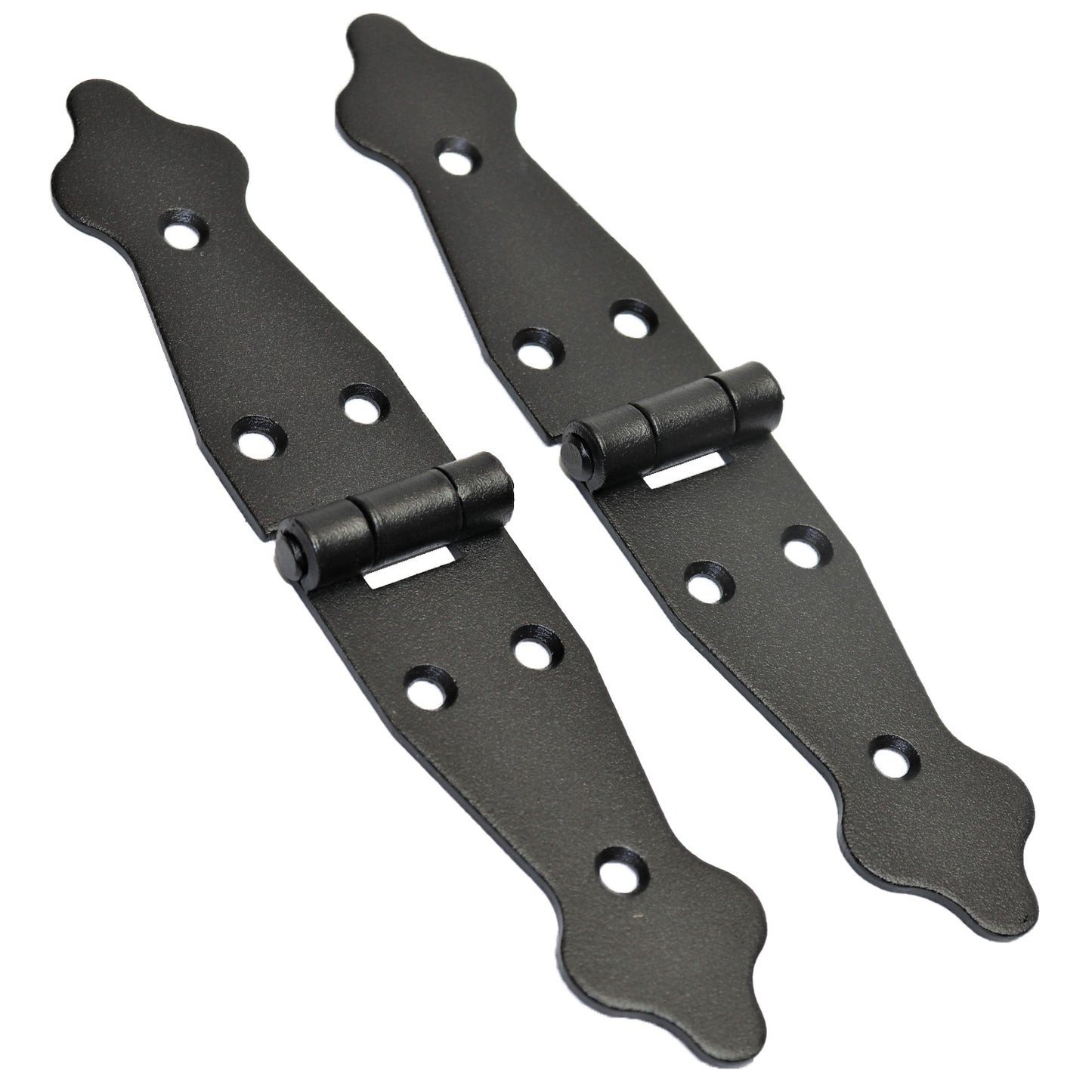 2 Pcs x 100+100 mm Backflap Hinge Black, Steel Back Flap Hinges, Weather Resistant, Rust Proof Powder Coating, Strap Hinges