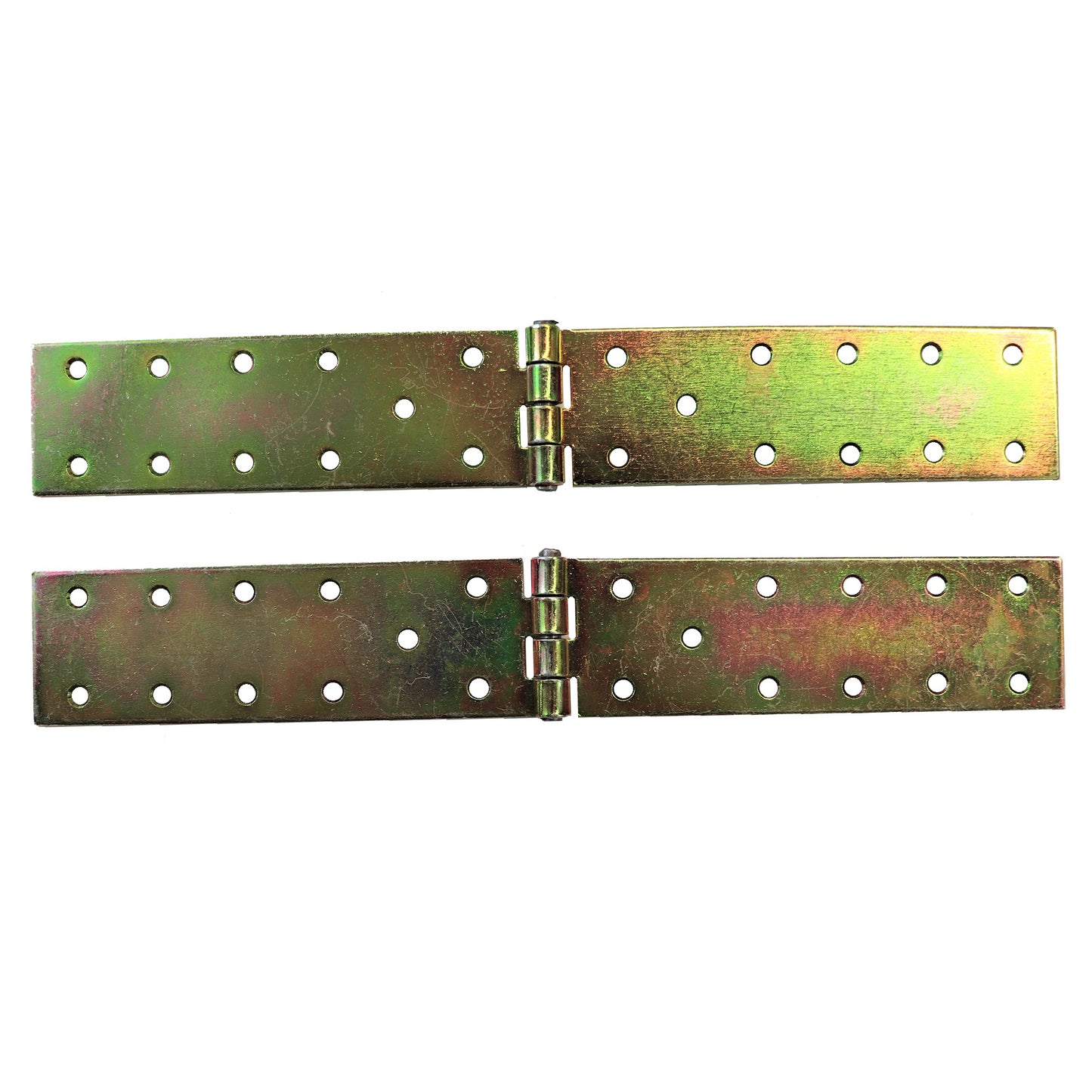 Pack of 2 x 300 mm Backflap Hinge Galvanised, Steel Back Flap Hinges, Weather Resistant, Rust Corrosion Proof, Strap Hinges