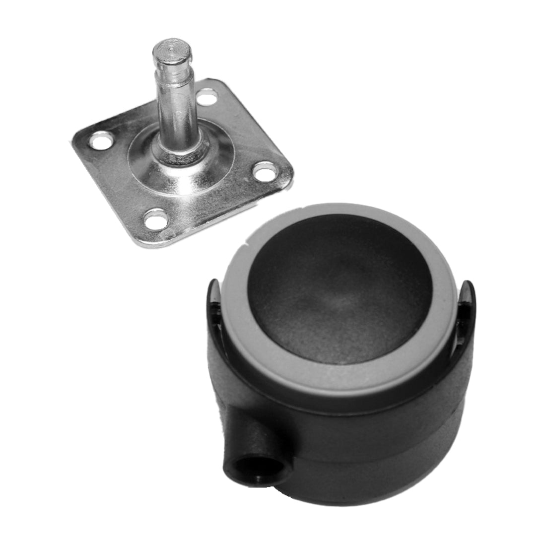 Pack of 4 x Rubber Swivel Furniture Castors Wheels - 50 mm Universal Casters Wheels - Non-Marking, Silent
