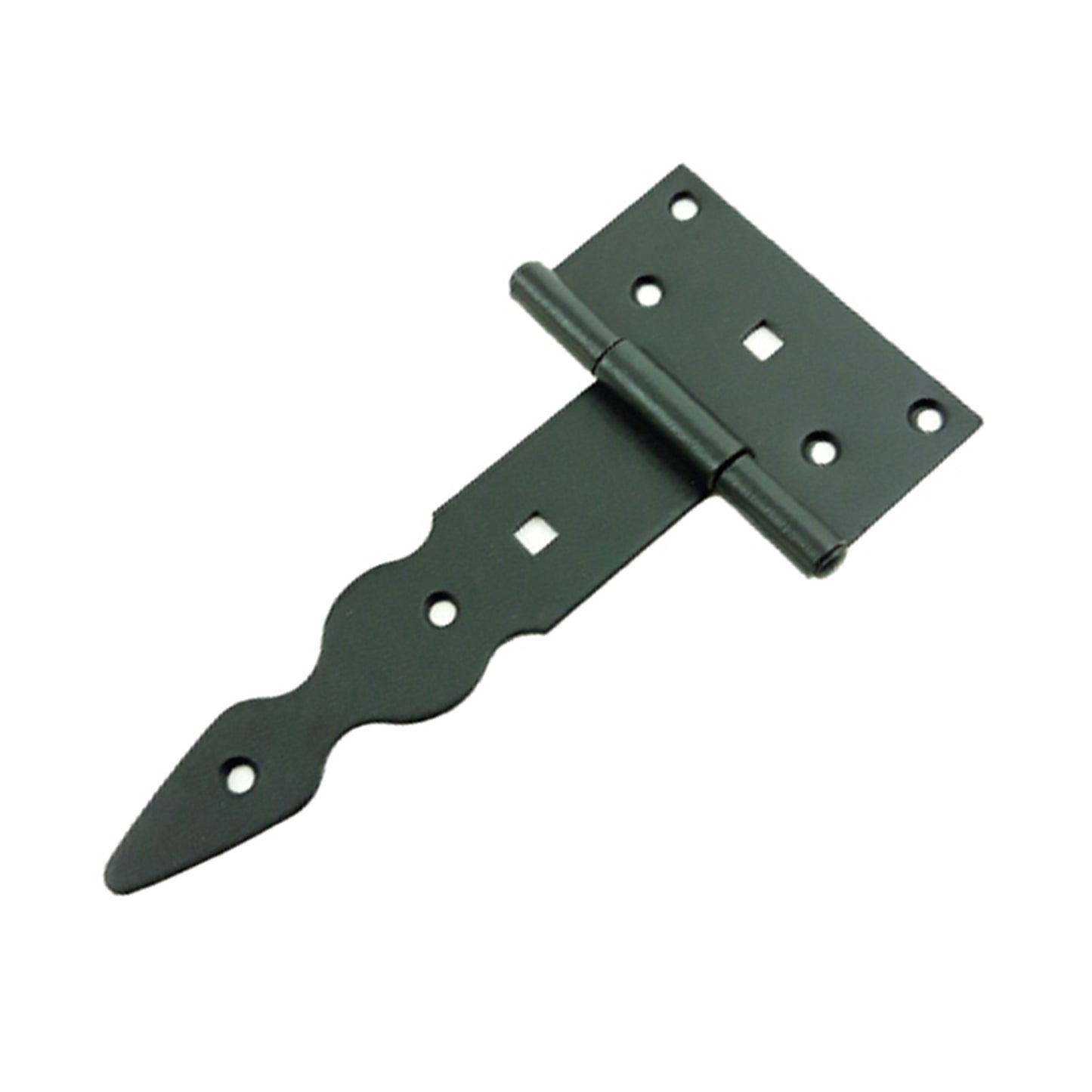 Pack of 10 x 150 mm T-Hinge Black, Steel Tee Hinges, Weather Resistant, Rust Proof Powder Coating, T Strap Hinges