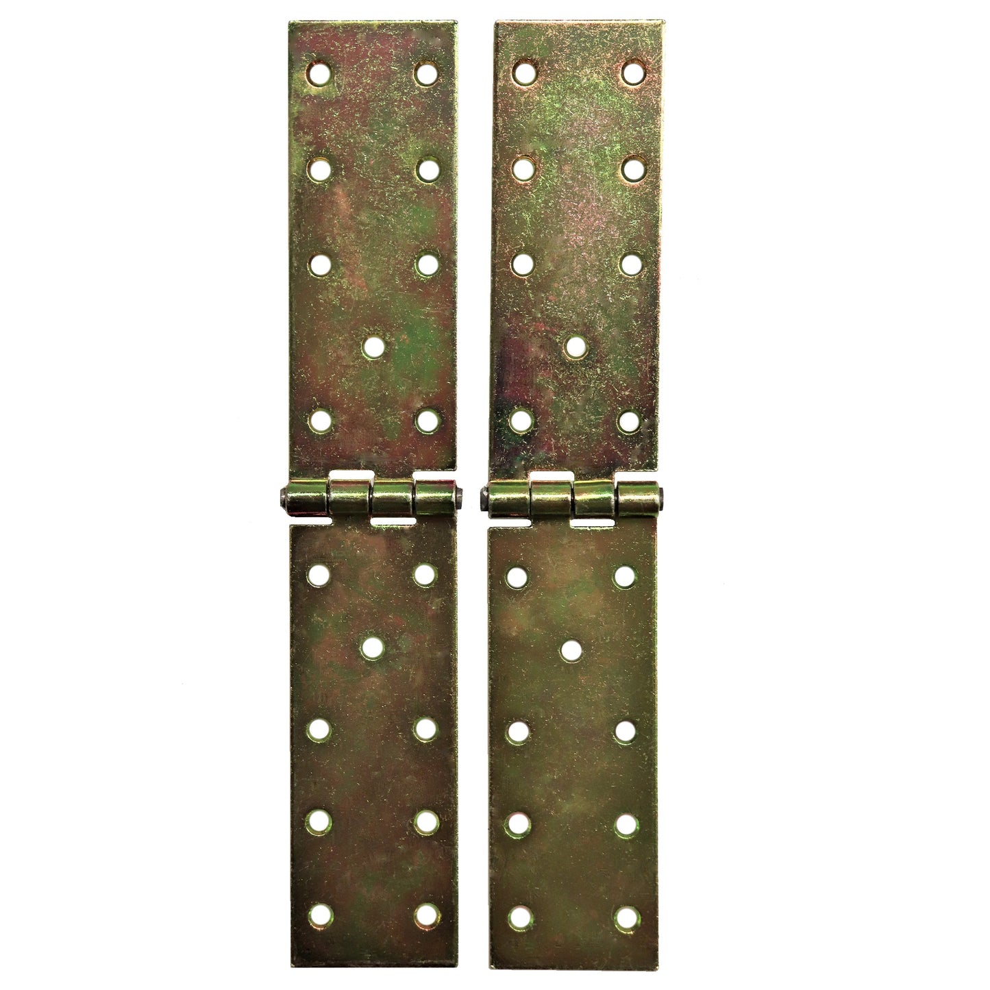 Pack of 2 x 250 mm Backflap Hinge Galvanised, Steel Back Flap Hinges, Weather Resistant, Rust Corrosion Proof, Strap Hinges