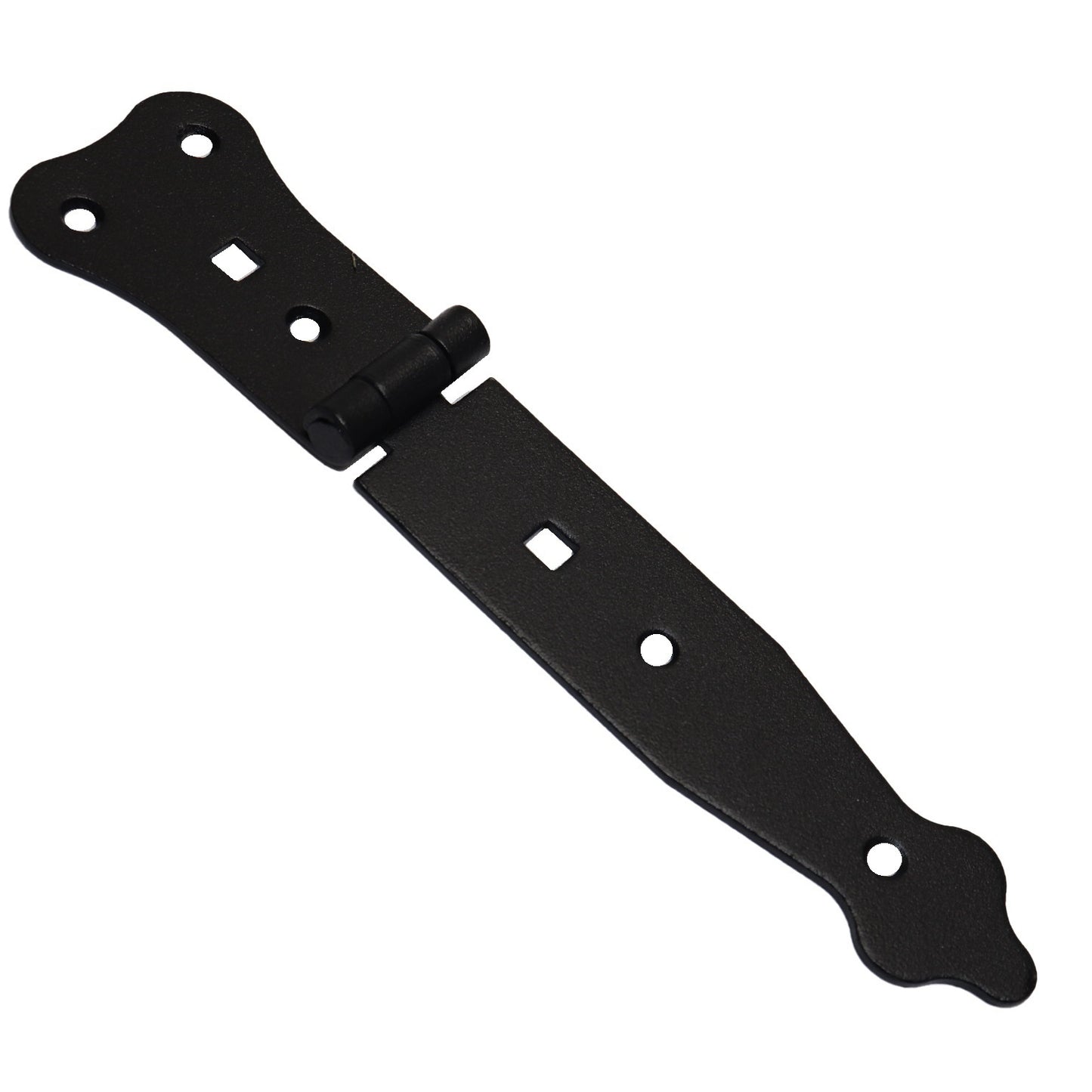 Pack of 1 x 150 mm Narrow T-Hinge Black, Vintage Steel Tee Hinges, Weather Resistant, Rust Proof Powder Coating, T Strap Hinges