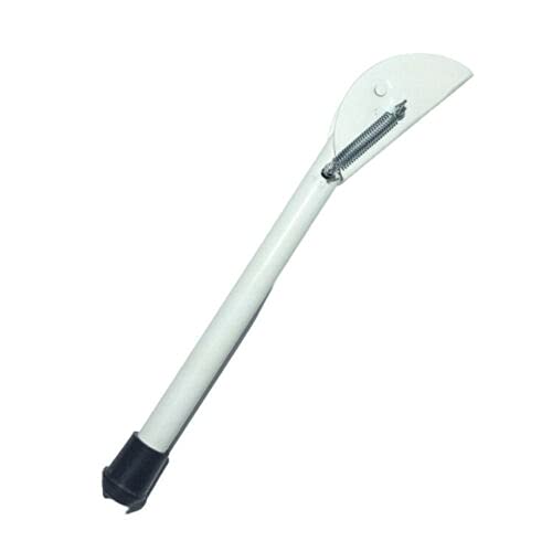 20 cm / 8 in White Kick Down Door Stop - Keep The Door Stay Open for Gate, Home, Office - Metal Door Stopper with Rubber Bumper