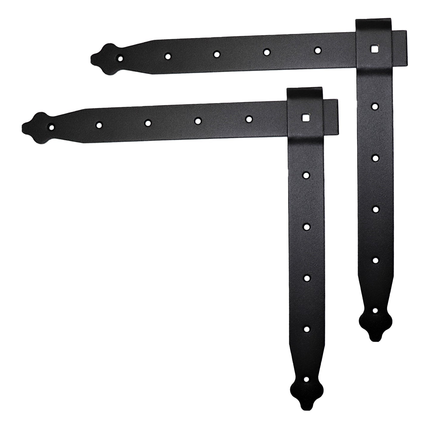 Pack of 2 x Flat Corner L Shape Plate, 300 x 300 mm Black Flat Right Angle Bracket, Decorative, Powder Coated Steel Repair Brace