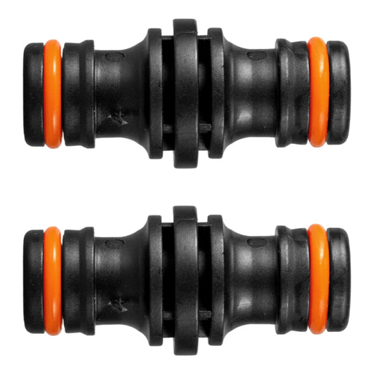 Double Male Hose Connector Coupler Extender Joiner - Leak-Proof & Durable - Compatible with Hozelock, Gardena (Black x 2 Pcs)