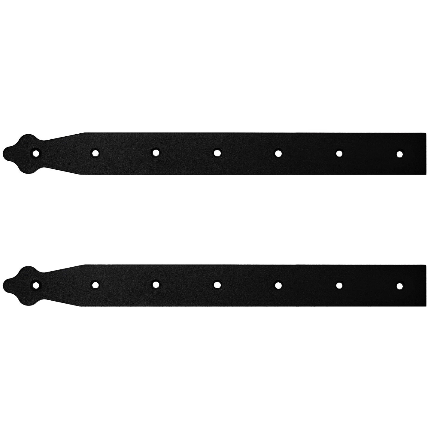 Pack of 2 x 350 mm Dummy Hinge Heads, Black Steel, Vintage False Strap Hinges, Weather Resistant, Rust Proof Powder Coating