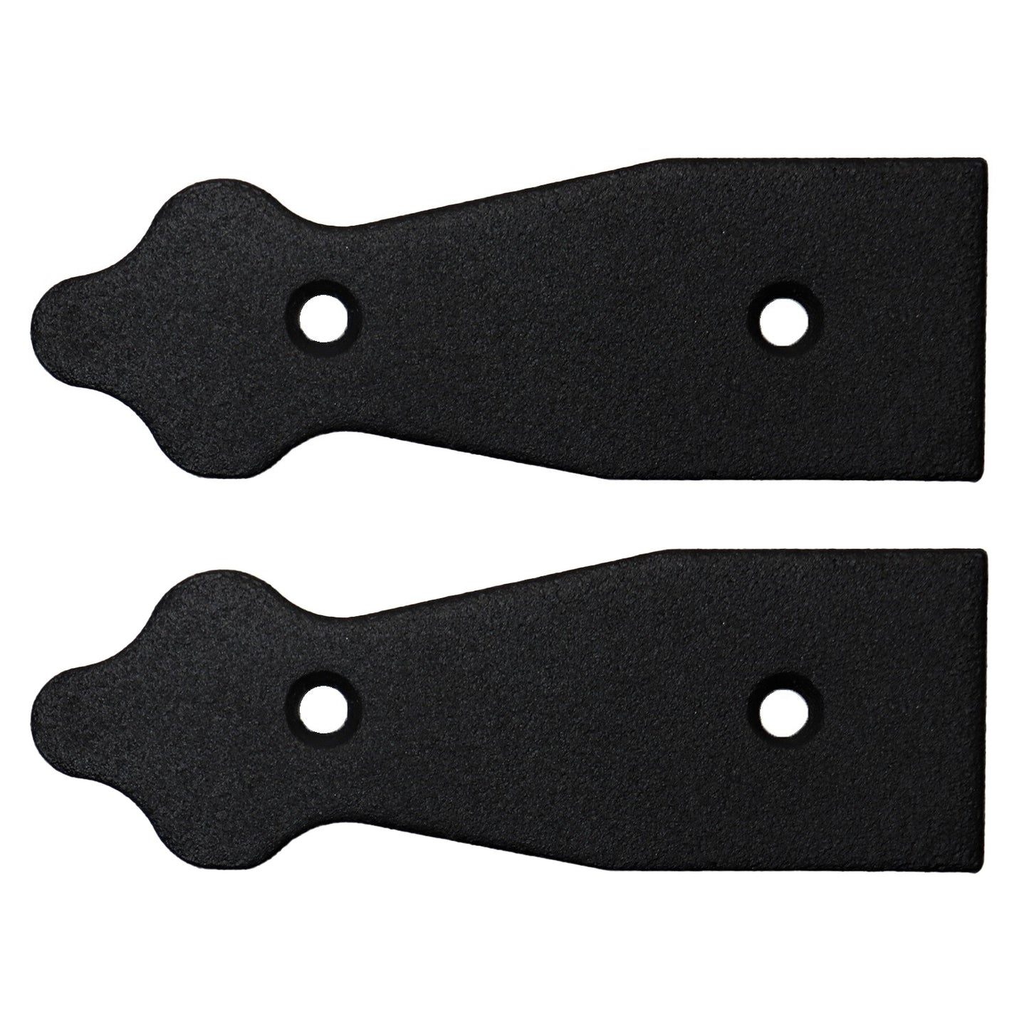 Pack of 2 x 100 mm Dummy Hinge Heads, Black Steel, Vintage False Strap Hinges, Weather Resistant, Rust Proof Powder Coating