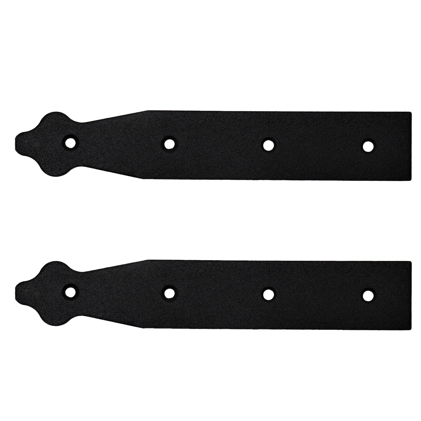 Pack of 2 x 200 mm Dummy Hinge Heads, Black Steel, Vintage False Strap Hinges, Weather Resistant, Rust Proof Powder Coating