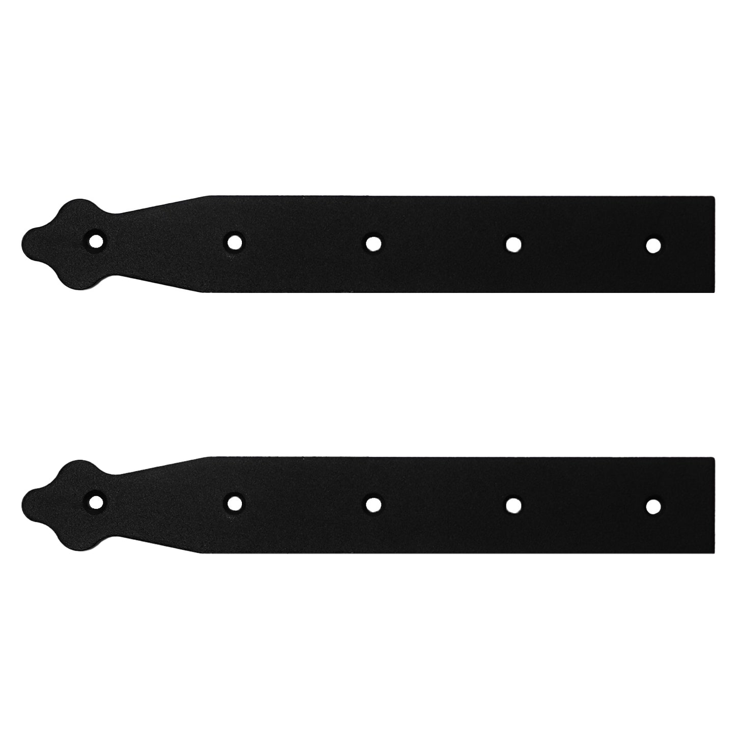 Pack of 2 x 250 mm Dummy Hinge Heads, Black Steel, Vintage False Strap Hinges, Weather Resistant, Rust Proof Powder Coating