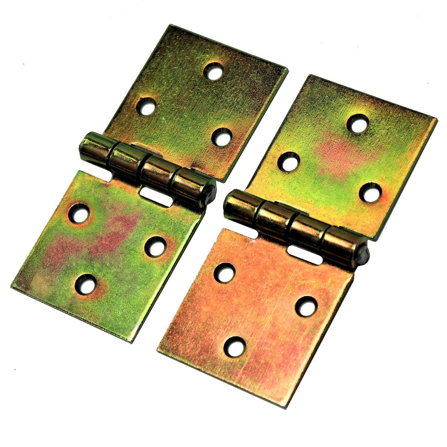 Pack of 2 x 100 mm Backflap Hinge Galvanised, Steel Back Flap Hinges, Weather Resistant, Rust Corrosion Proof, Strap Hinges