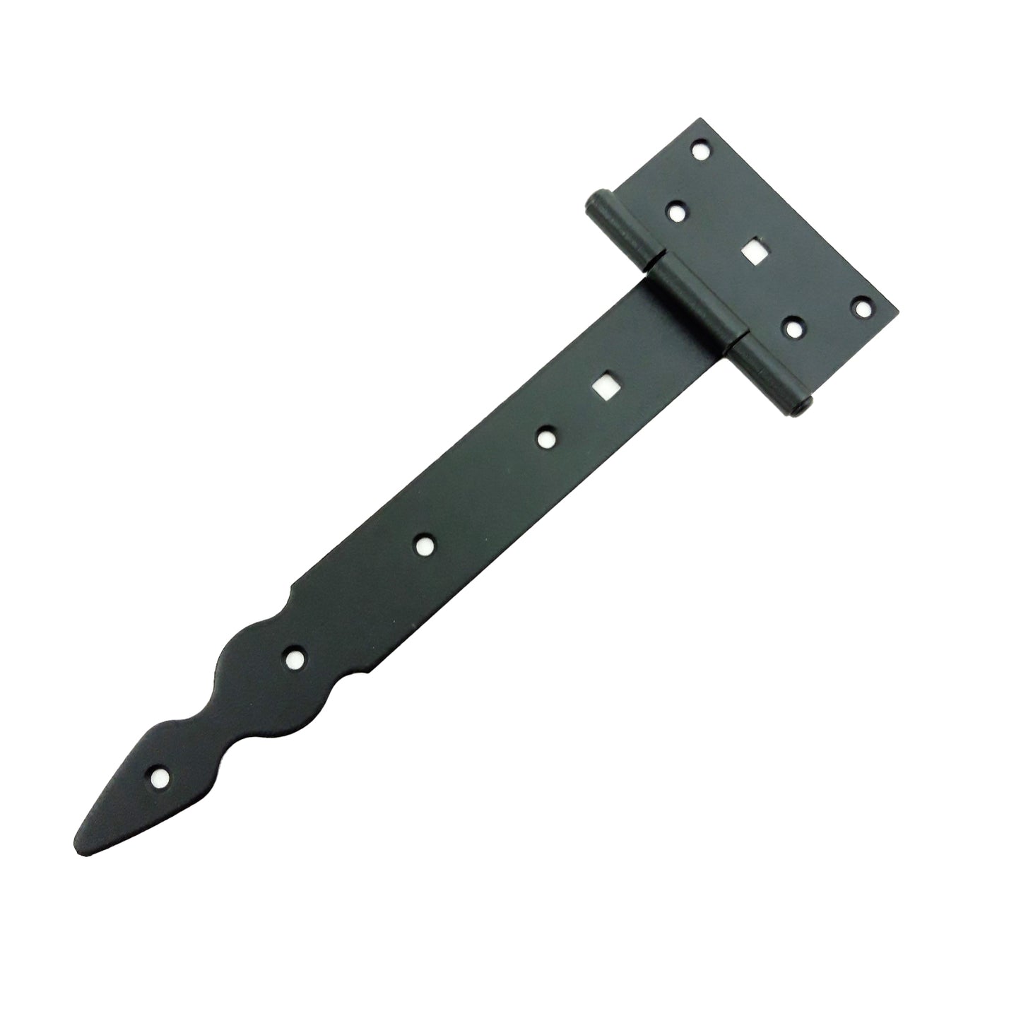 Pack of 1 x 250 mm T-Hinge Black, Steel Tee Hinges, Weather Resistant, Rust Proof Powder Coating, T Strap Hingess