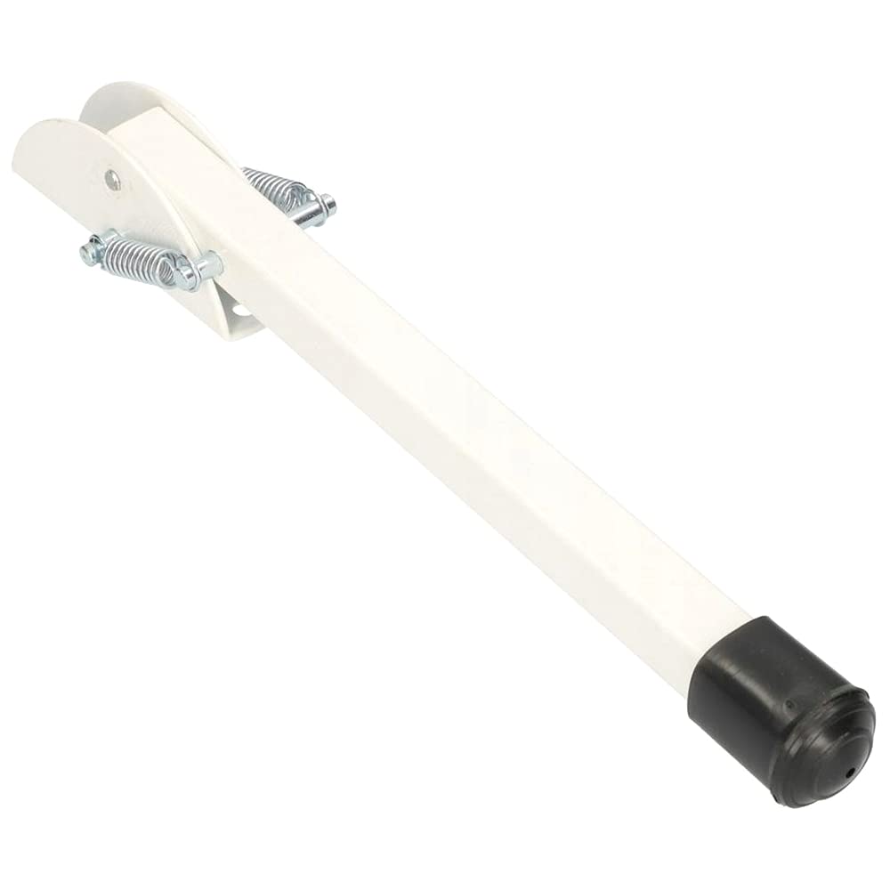 20 cm / 8 in White Kick Down Door Stop - Keep The Door Stay Open for Gate, Home, Office - Metal Door Stopper with Rubber Bumper