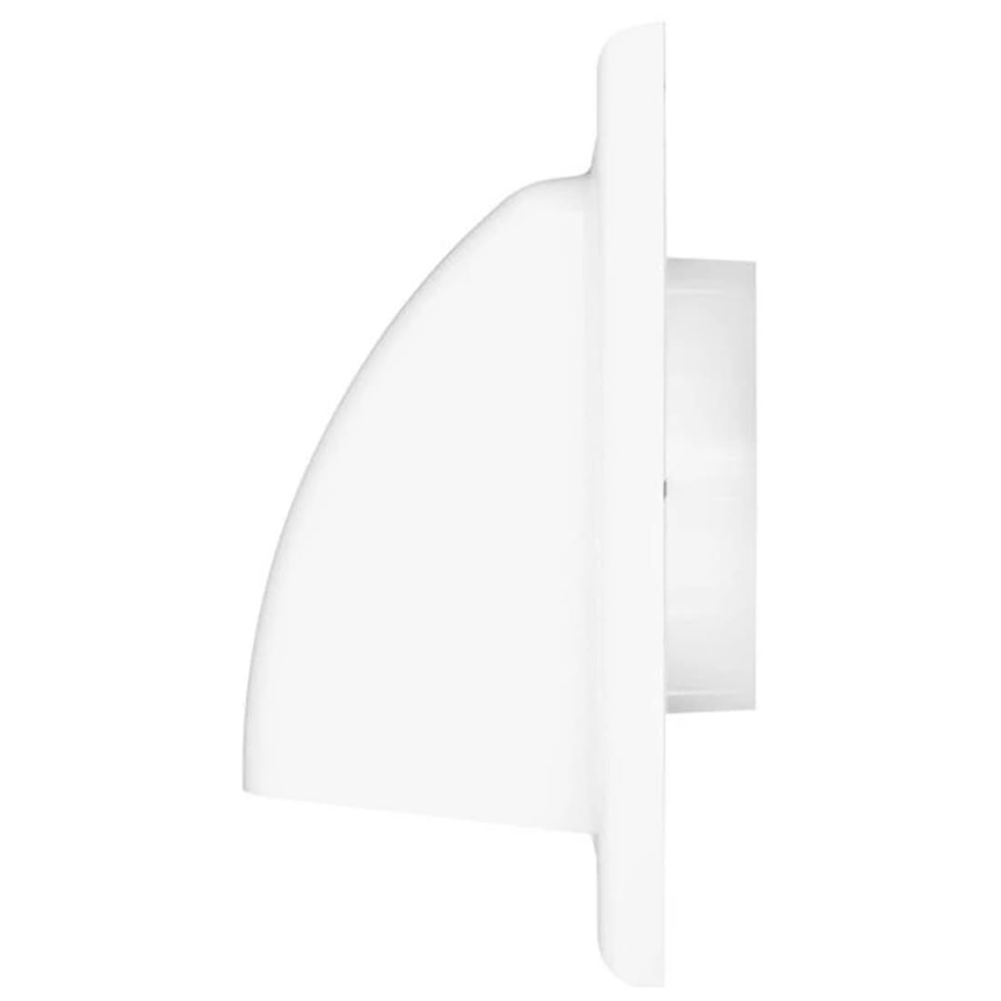 White Gravity Flap for 100 mm / 4" Round Wall Outlet - Ventilation Duct Cover with Non-Return Shutters and Rear Spigot