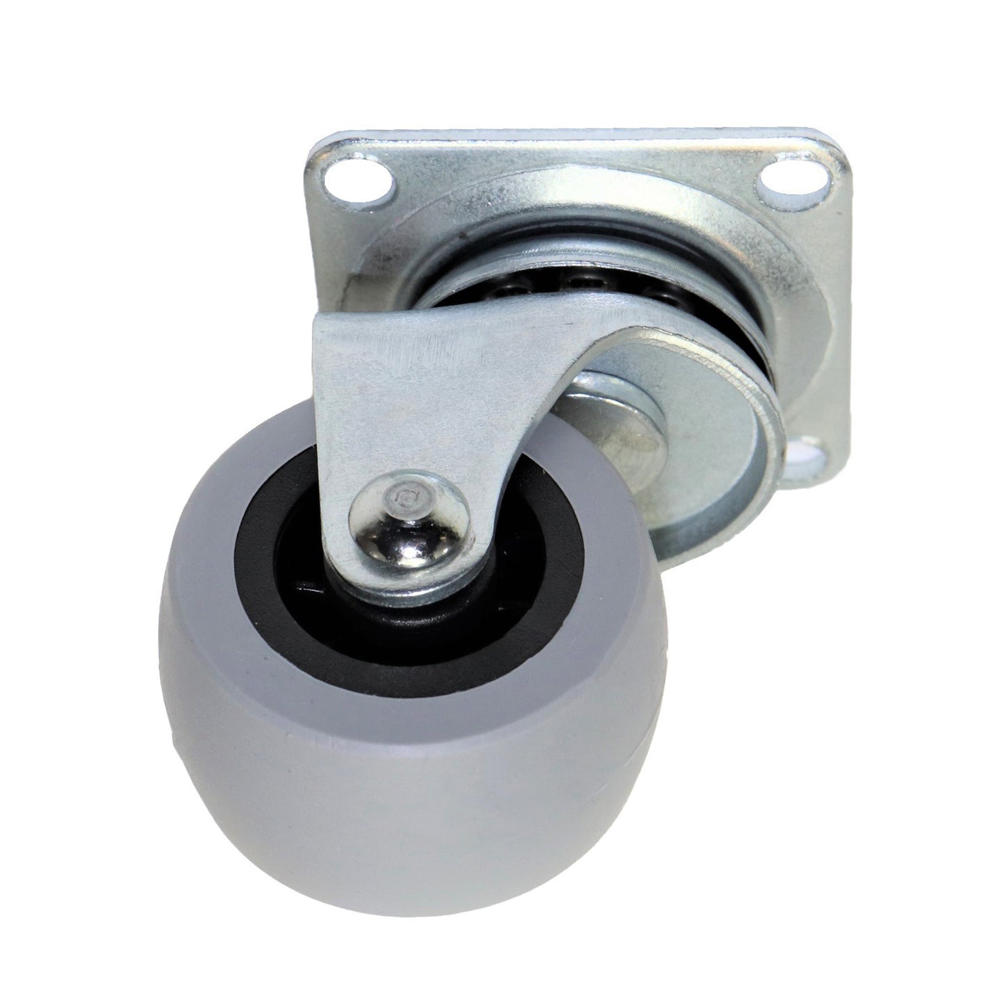 Pack of 1 x Heavy-Duty Furniture Caster Wheel 40 mm - Rubber, Ball Bearings, Smooth Rolling, Swivel Plate, No-Scratch