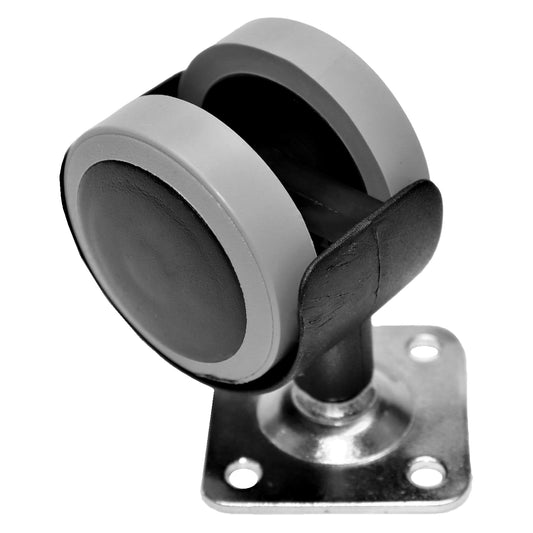 Pack of 1 x Rubber Swivel Furniture Castor Wheel - 50 mm Universal Caster Wheel - Non-Marking, Silent