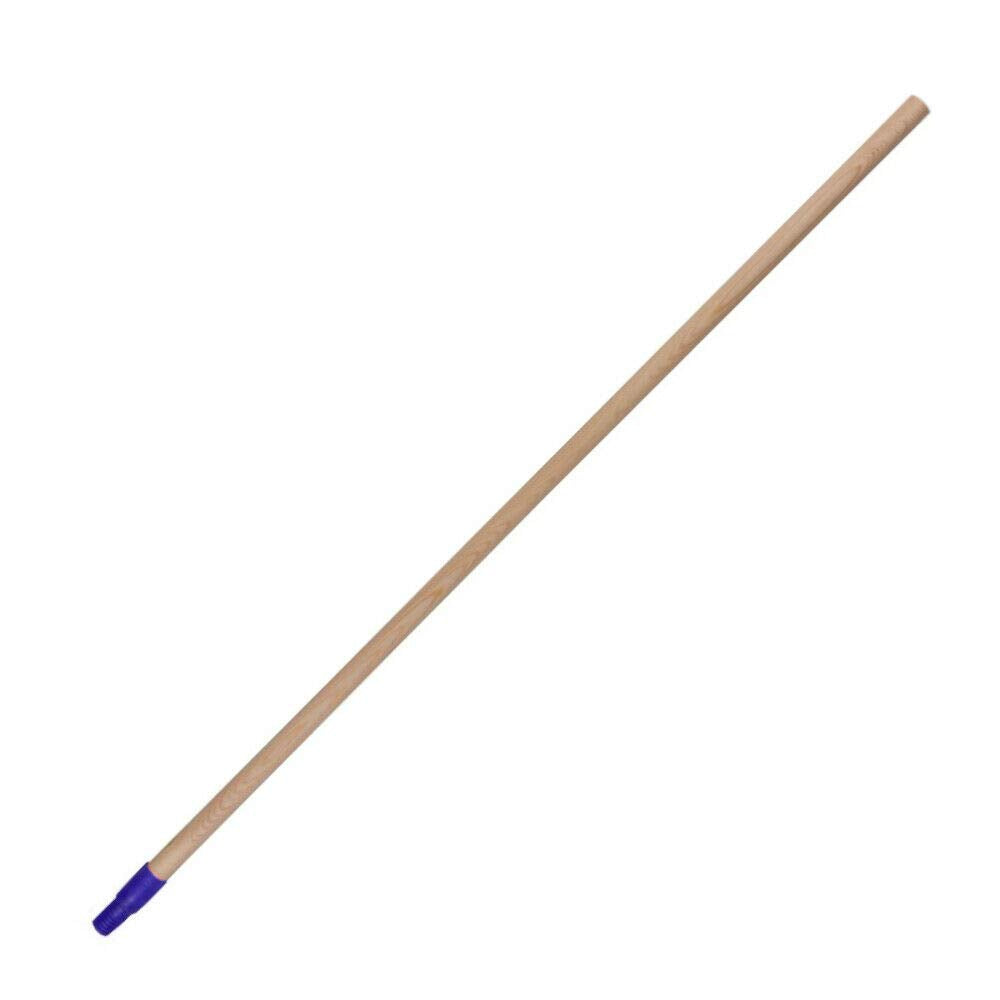 120 cm / 4 ft Wooden Broom Handle Brush Flower Support Flag Pole with PVC Ending (Pack of 1)