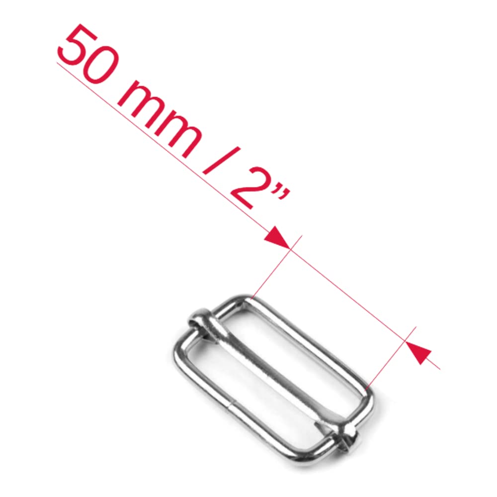 30 Pcs Buckles Set for 50 mm / 2" Webbing Strap, 30 x Triglide Sliders, Metal, Silver, Bag Making, Accessories, Straps, DIY