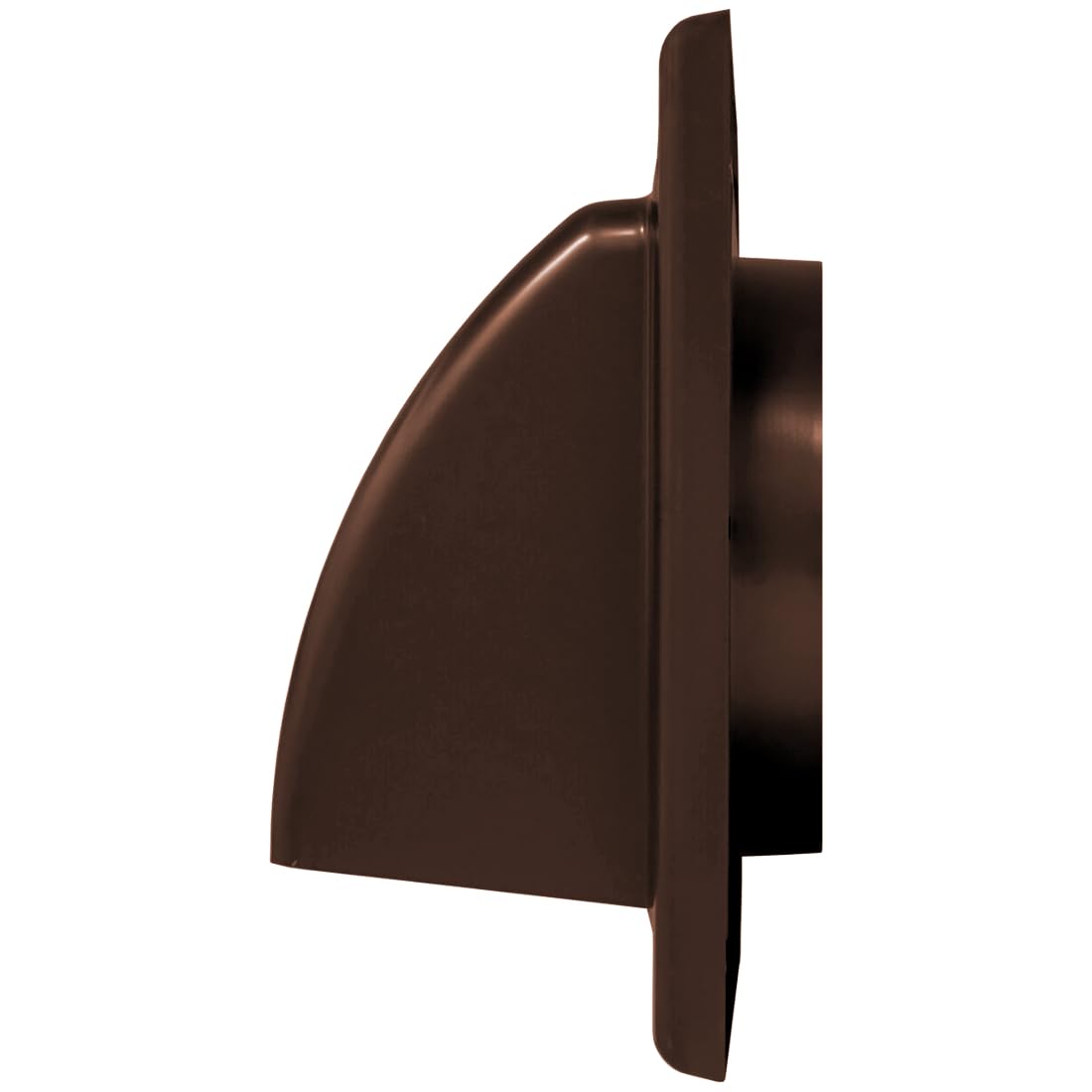 Brown Gravity Flap for 150 mm / 6" Round Wall Outlet - Ventilation Duct Cover with Non-Return Shutters and Rear Spigot