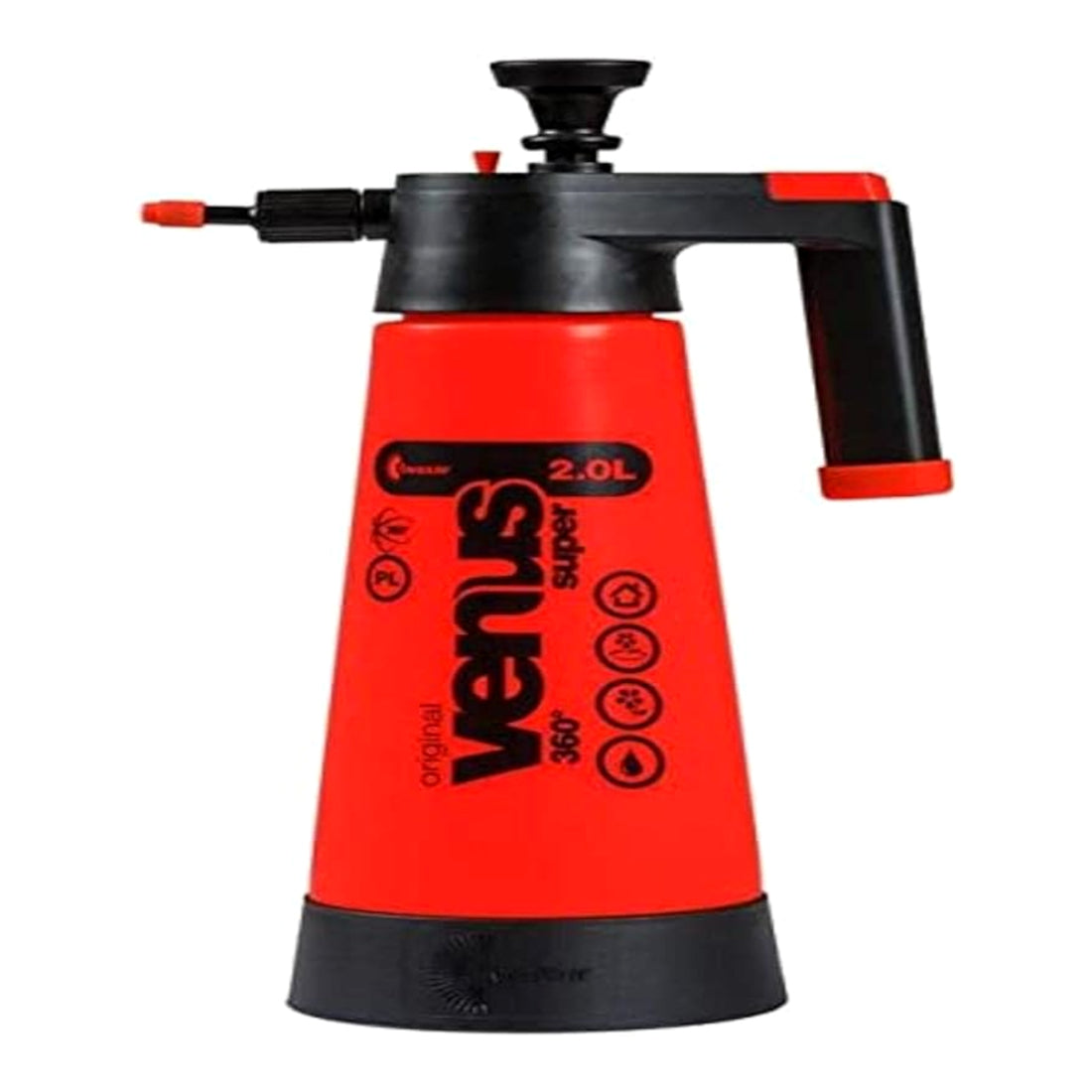 Kwazar 34702 Venus Super 360 Degree Spray Bottle, Pressure Sprayer for Garden, Orange, 2.0 Litres