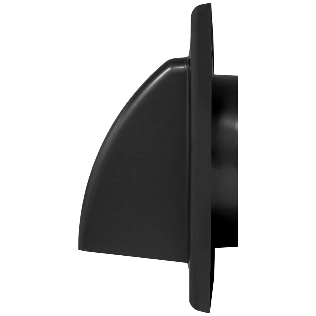 Black Gravity Flap for 125 mm / 5" Round Wall Outlet - Ventilation Duct Cover with Non-Return Shutters and Rear Spigot