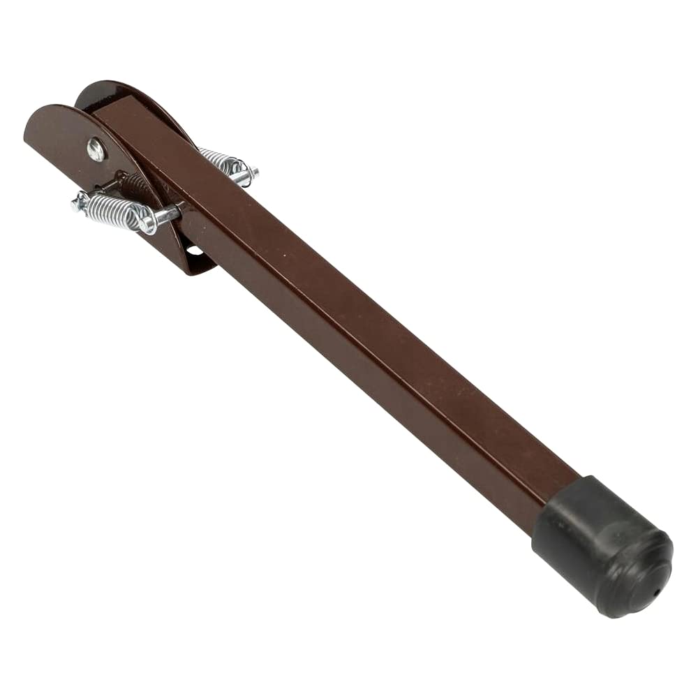 20 cm / 8 in Brown Kick Down Door Stop - Keep The Door Stay Open for Gate, Home, Office - Metal Door Stopper with Rubber Bumper