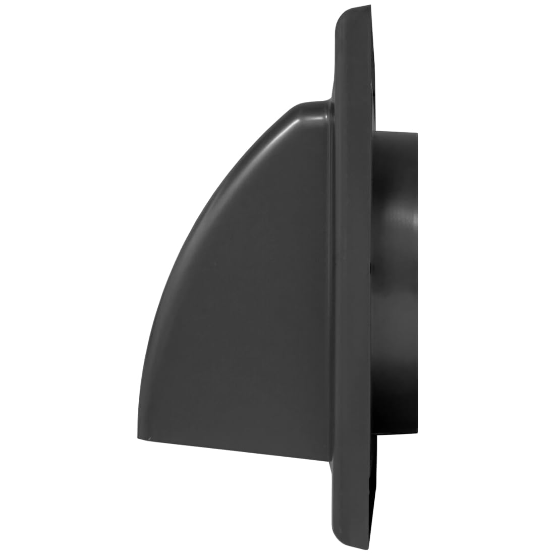 Grey Gravity Flap for 125 mm / 5" Round Wall Outlet - Ventilation Duct Cover with Non-Return Shutters and Rear Spigot