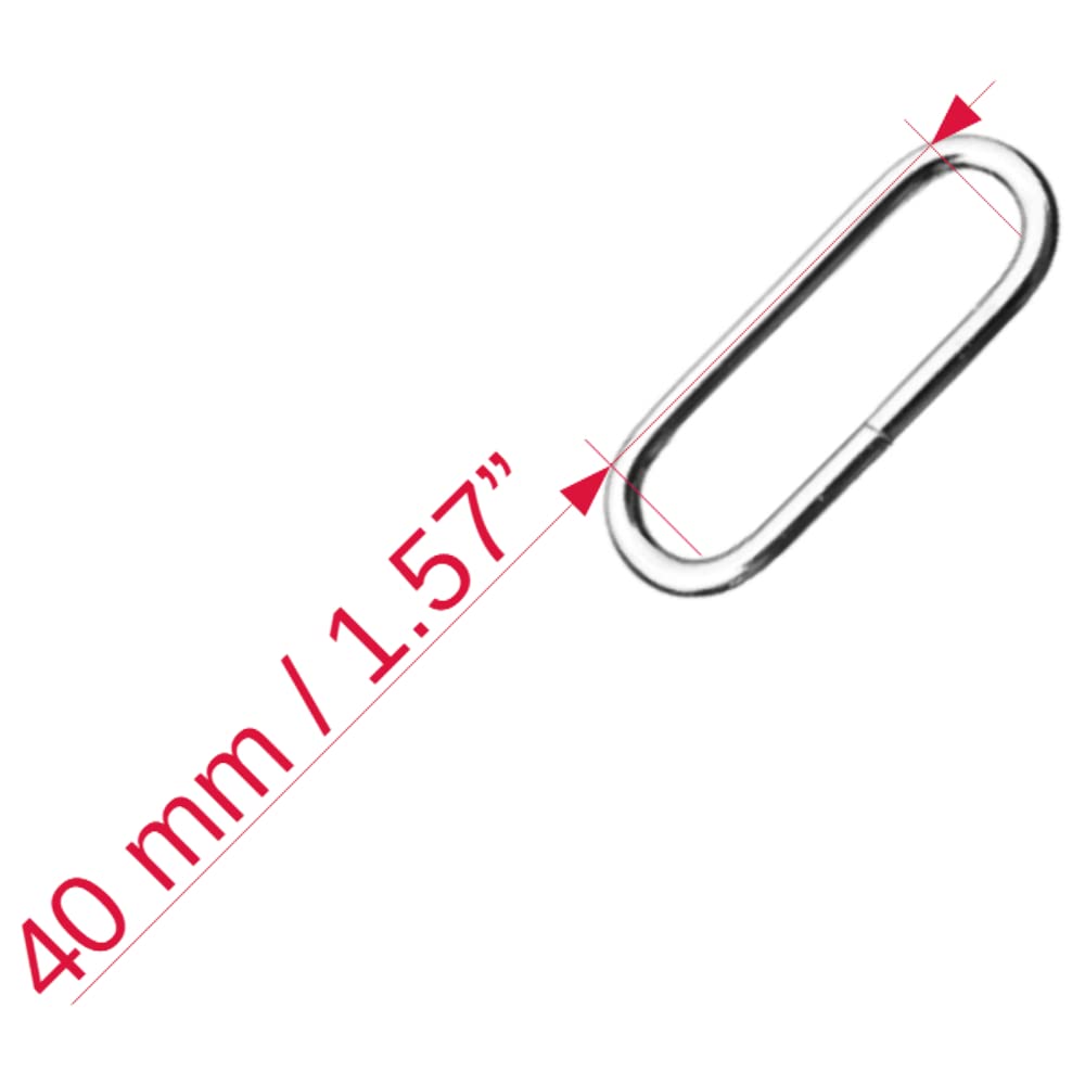 6 Pcs Buckles Set for 40 mm / 1.57" Webbing Strap, 6 x Oval Loops, Metal, Silver, Bag Making, Accessories, Straps, DIY, Crafts