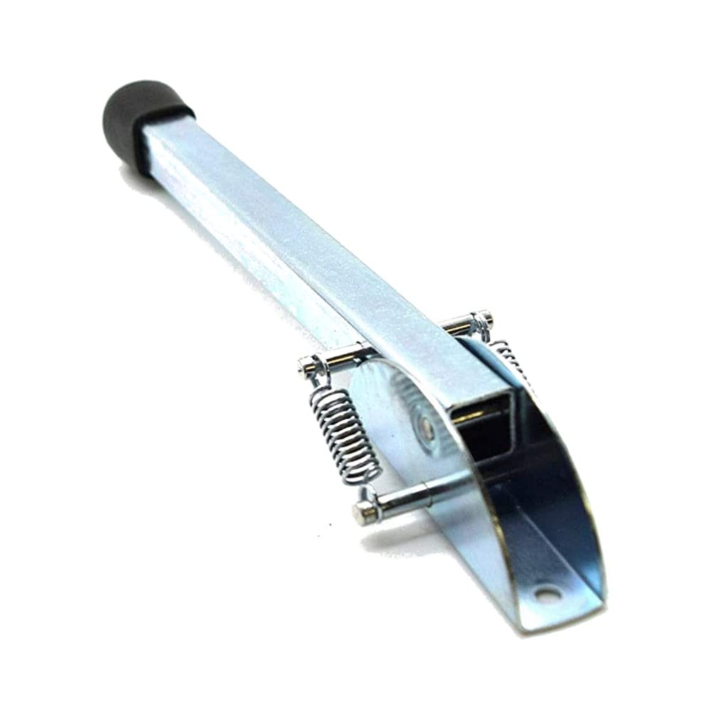 20 cm / 8 in Silver Kick Down Door Stop - Keep The Door Stay Open for Gate, Home, Office - Metal Door Stopper with Rubber Bumper