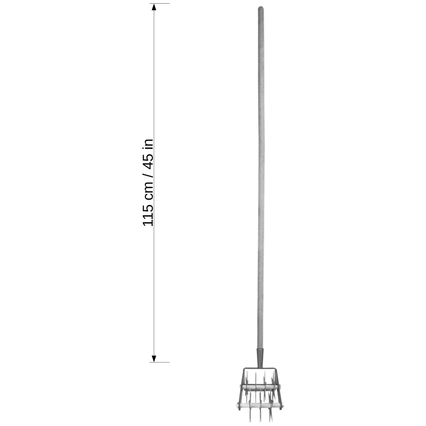 Rotary Soil Cultivator, 2-in-1 Hand Tool - Soil Rejuvenator, Hand Scarifier Head & Handle, 14 cm / 5" Wide, Gardening and Farming