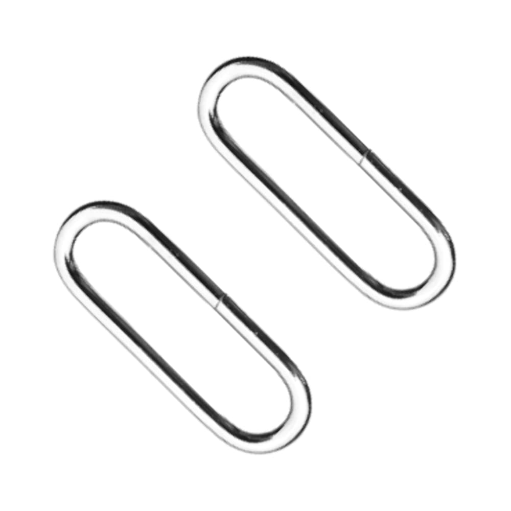 100 x 15 mm Oval Loops Buckles for Webbing Strap, Metal, Silver