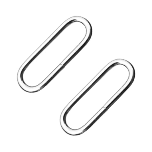 10 x 15 mm Oval Loops Buckles for Webbing Strap, Metal, Silver