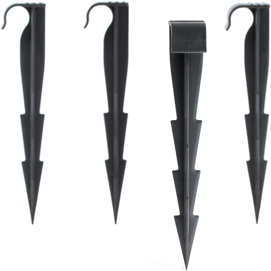 Garden Pegs, 100 Pieces Pack of 160mm / 6.3" Ground Pegs for Irrigation System, Ground Anchors for Drip Watering Line, Anchor Pegs
