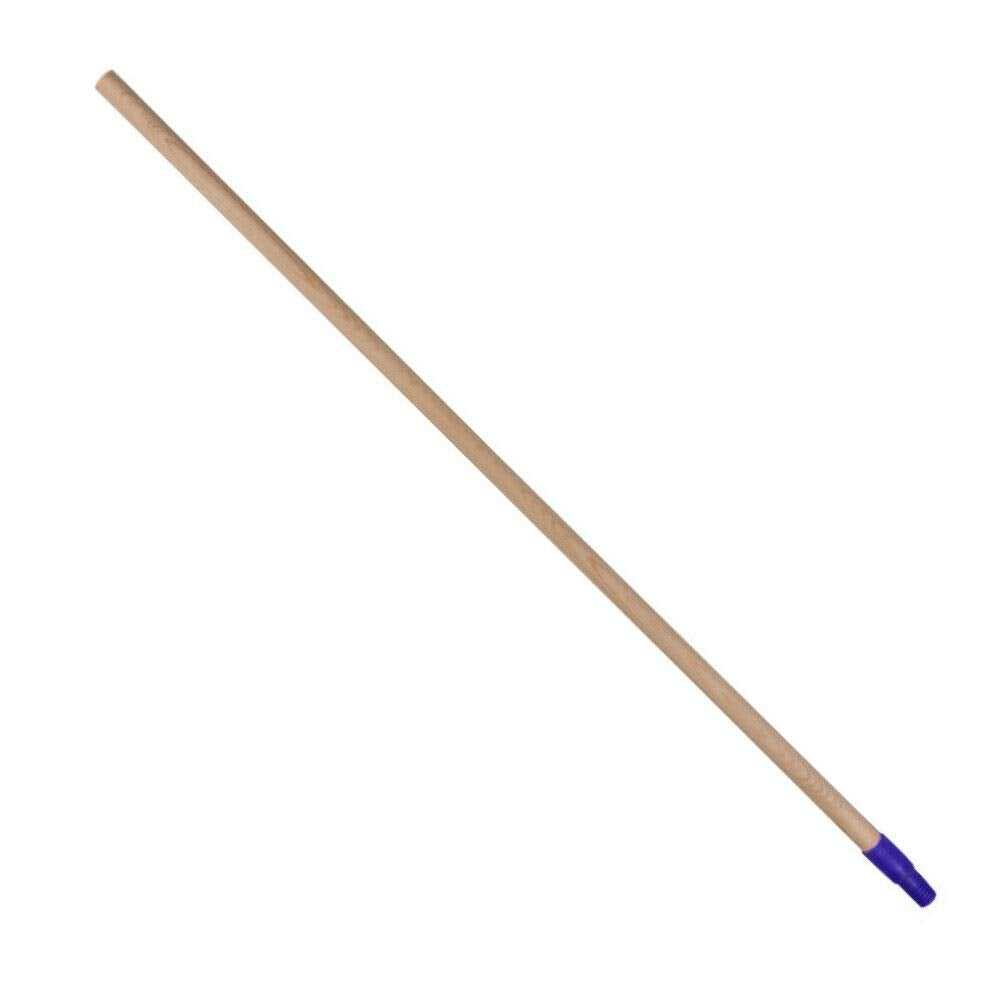 120 cm / 4 ft Wooden Broom Handle Brush Flower Support Flag Pole with PVC Ending (Pack of 1)