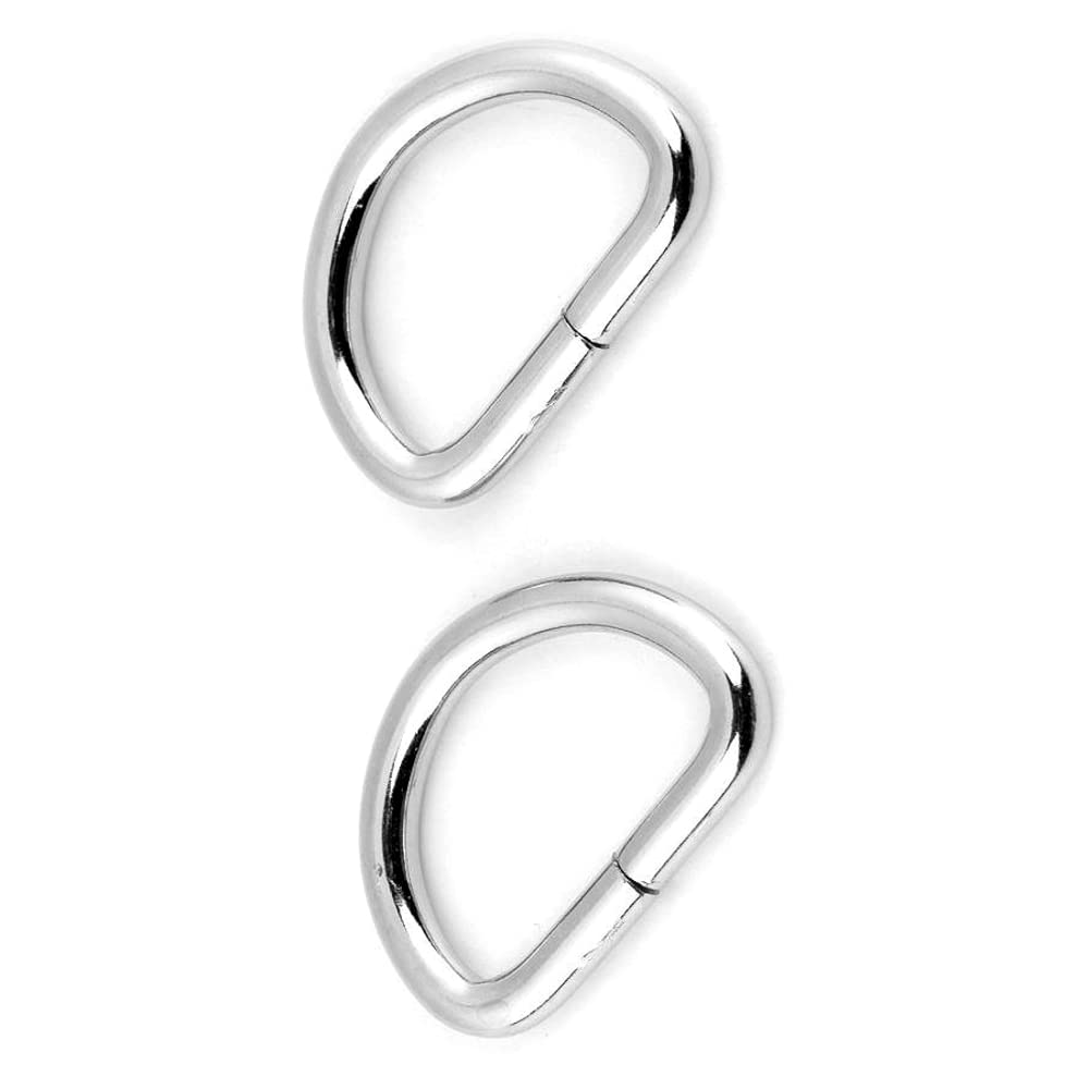 50 x 12 mm D Rings Buckles for Webbing Strap, Metal, Silver