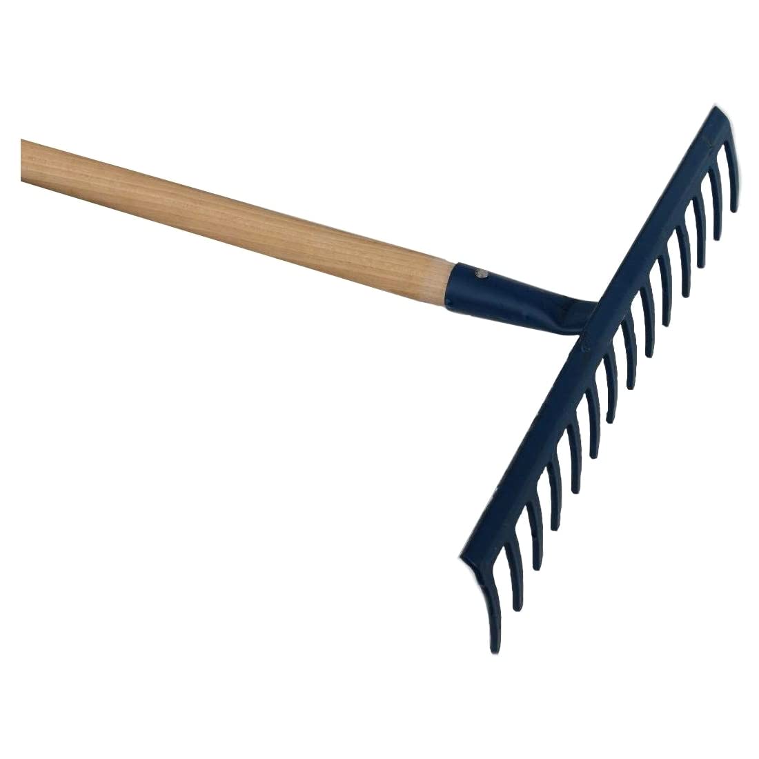 Steel Garden Rake for Hay, Leaves, Lawn, 44 cm / 17 in with 16 Tins, Ideal Gardening Tool (With Handle)
