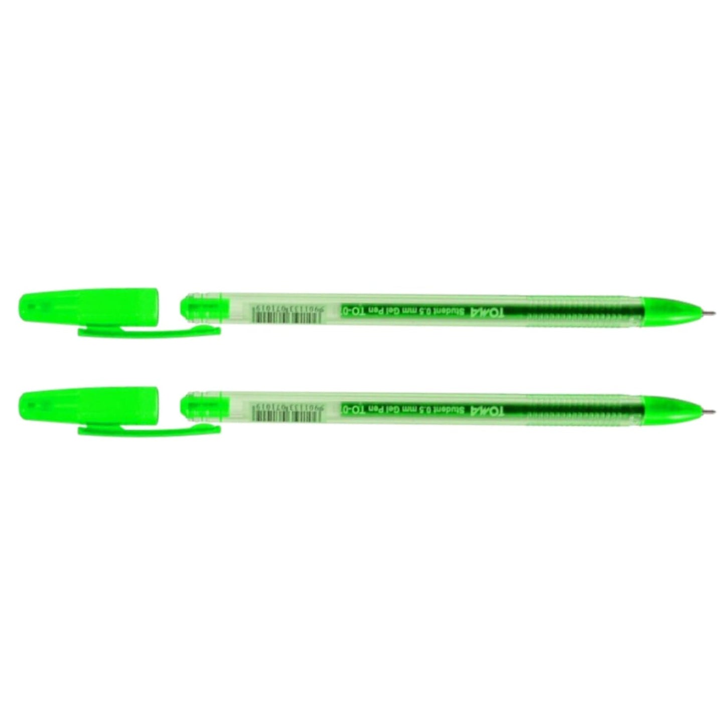 Ballpoint Pens, Gel Ink Ballpoint Pens, Smudge Free, Extra Fine Point 0.5 mm, Ideal for School, Office (Green, 2 Pens)