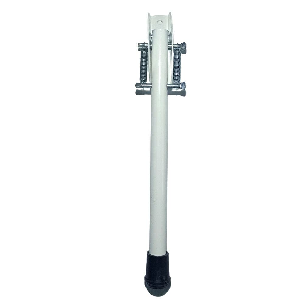 20 cm / 8 in White Kick Down Door Stop - Keep The Door Stay Open for Gate, Home, Office - Metal Door Stopper with Rubber Bumper