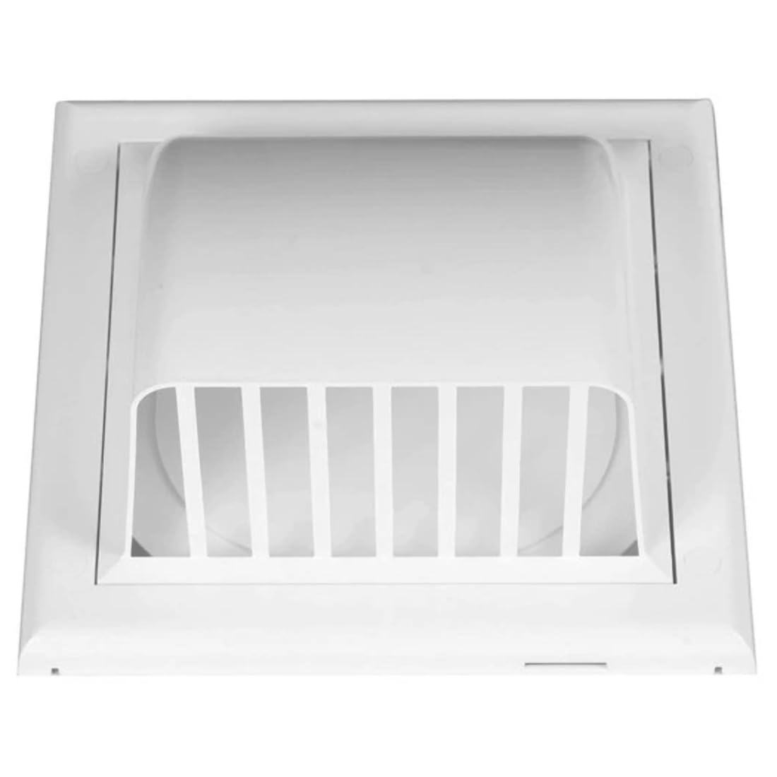 White Gravity Flap for 100 mm / 4" Round Wall Outlet - Ventilation Duct Cover with Non-Return Shutters and Rear Spigot