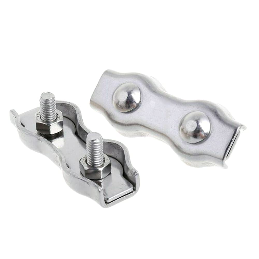 10 x 6 mm Electric Fence Wire Connector Rope Clip Duplex Bolt Cable Clamp Poly Electric Fencing Joint