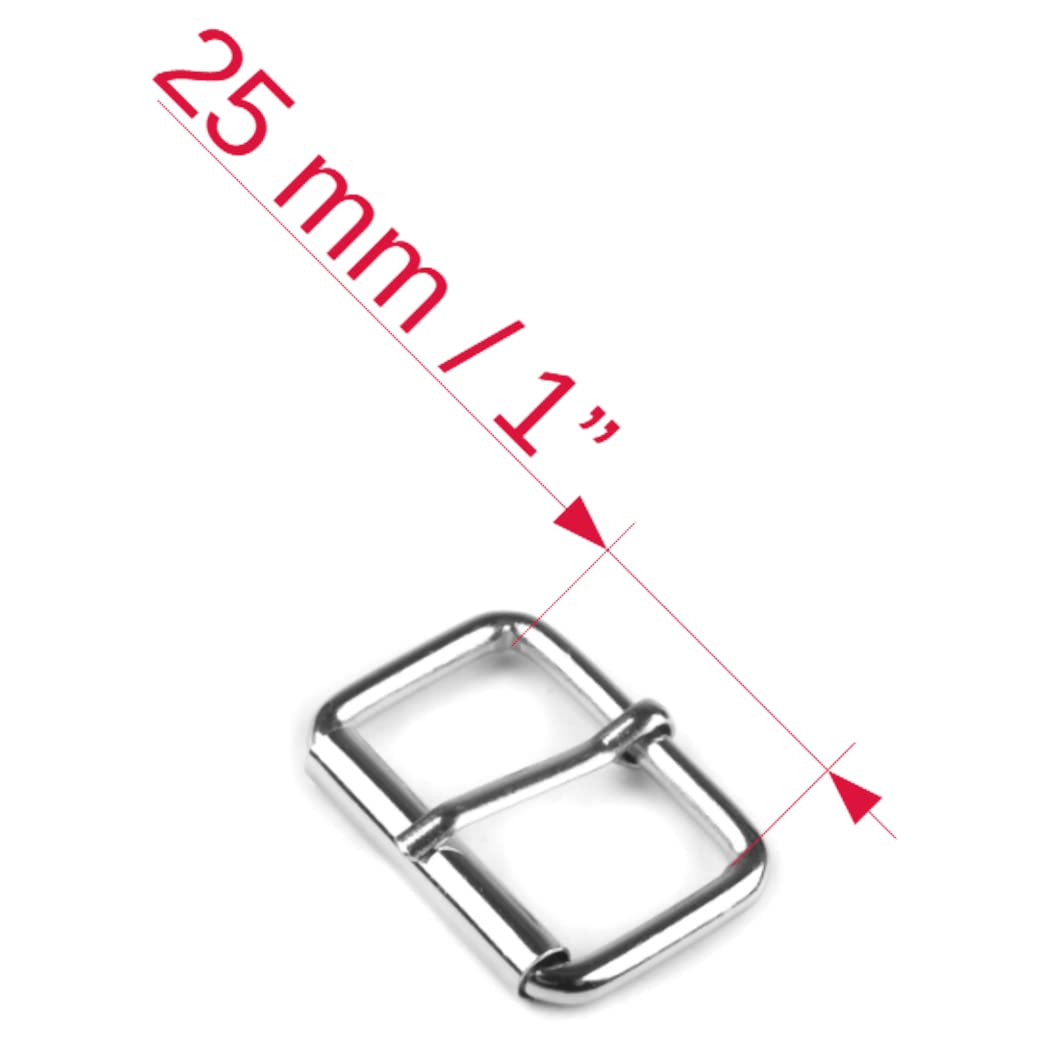 6 Pcs Buckles Set for 25 mm / 1" Webbing Strap, 6 x Belt Loops, Metal, Silver, Bag Making, Accessories, Straps, DIY, Crafts