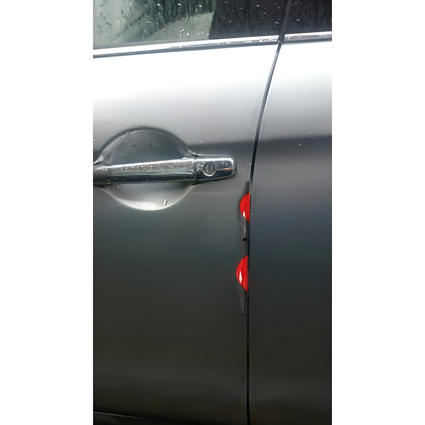 Car Door Protectors Bump Stop Door Edge Guard Strip Dent Reflectors Clip On Car Rear Front Door Scratches Protection (Red)