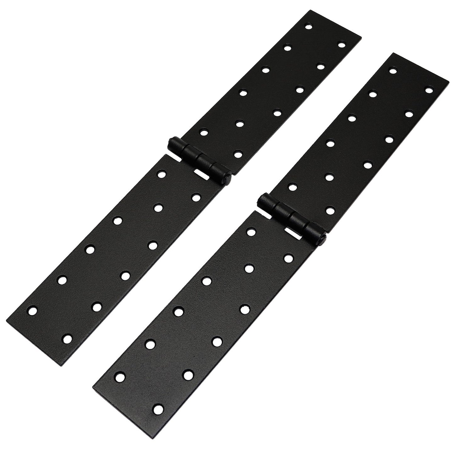 Pack of 2 x 300 Backflap Hinge Black, Steel Back Flap Hinges, Weather Resistant, Rust Proof Powder Coating, Strap Hinges