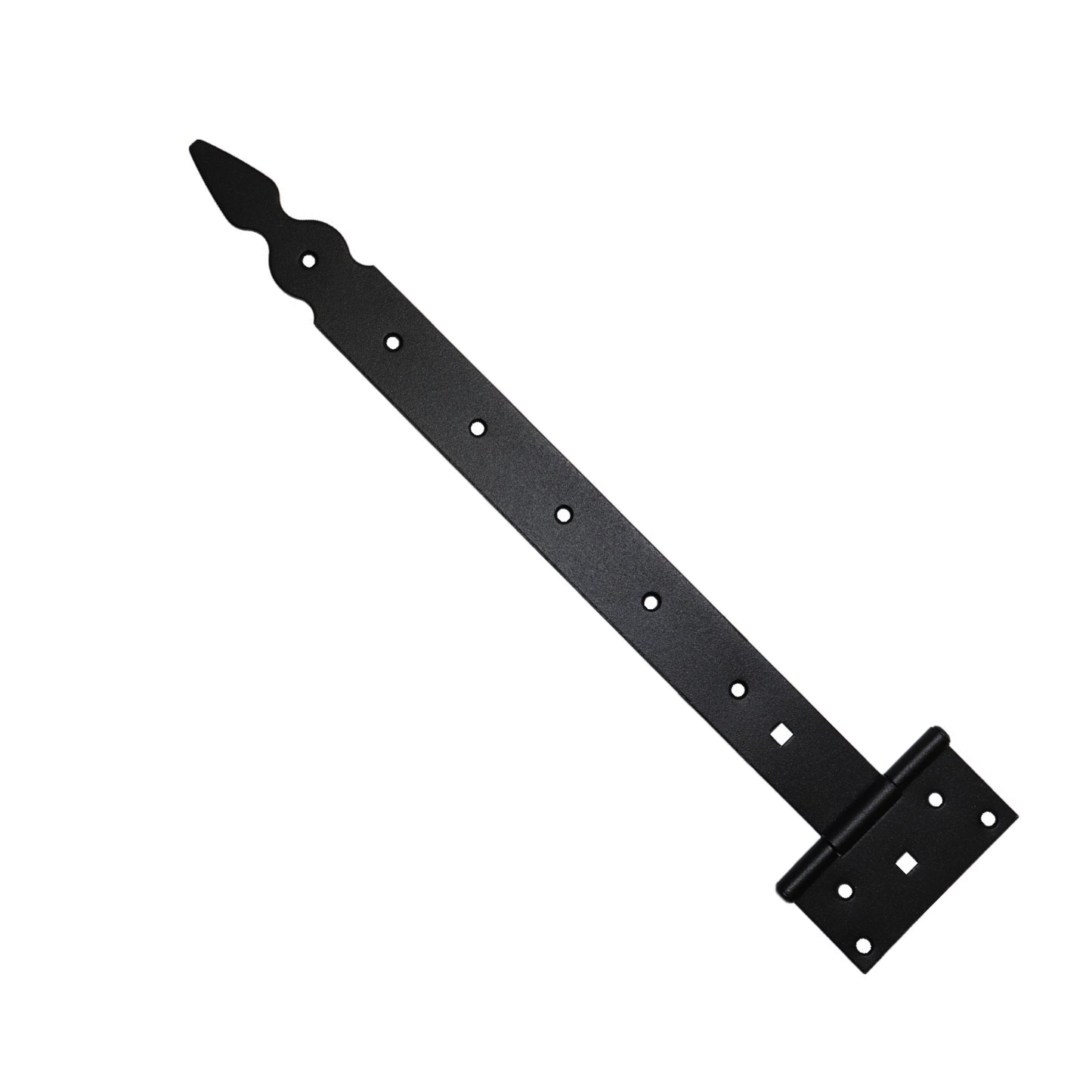Pack of 1 x 400 mm T-Hinge Black, Steel Tee Hinges, Weather Resistant, Rust Proof Powder Coating, T Strap Hingess