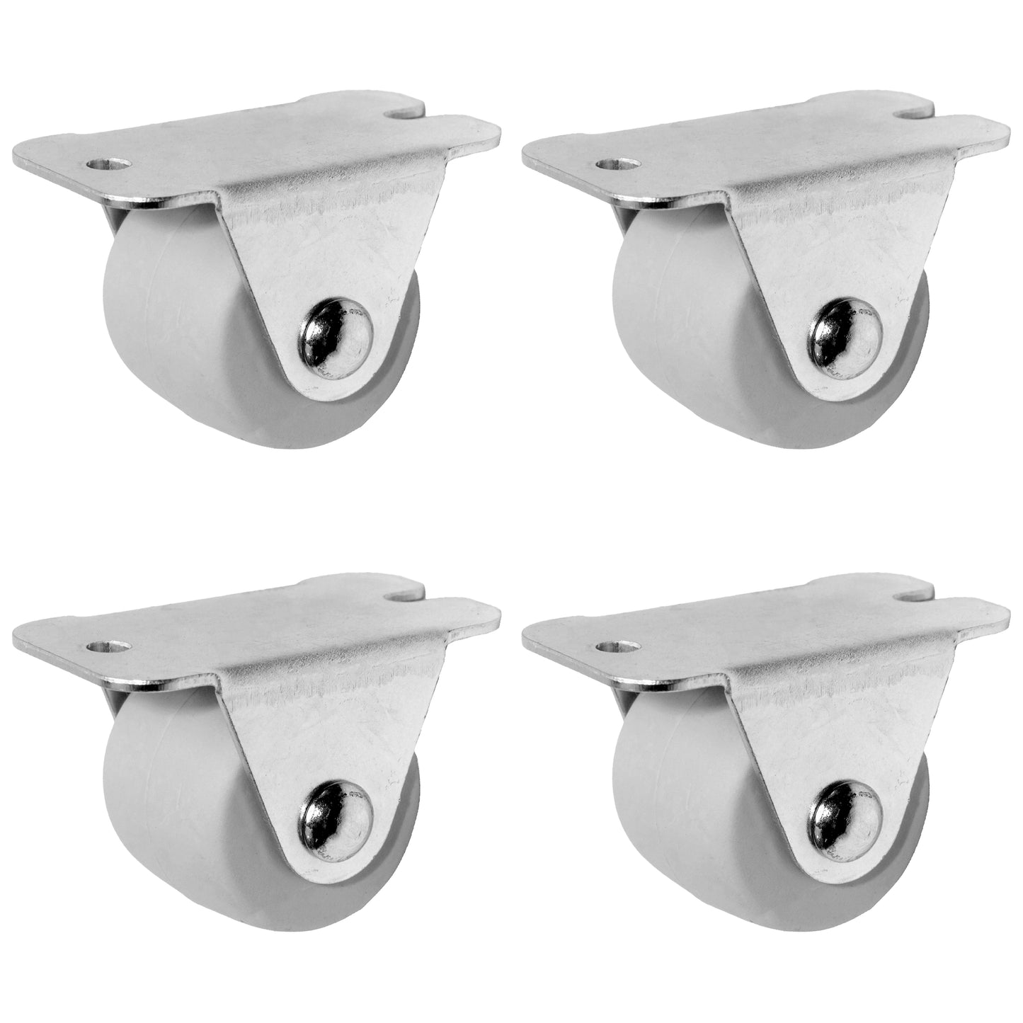 Pack of 4 x Heavy Duty Rubber Furniture Castor Wheels 33mm - Durable Furniture Caster Wheels - Easy Install, Carpet-Friendly