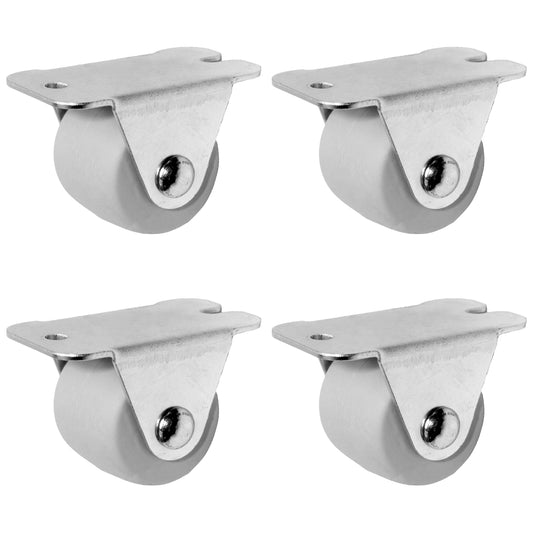 Pack of 4 x Heavy Duty Rubber Furniture Castor Wheels 33mm - Durable Furniture Caster Wheels - Easy Install, Carpet-Friendly