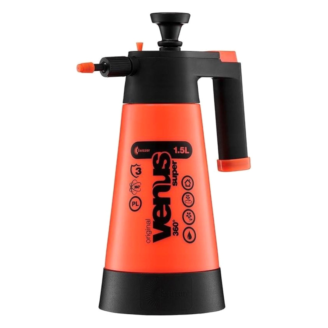 Kwazar 34701 Venus Super 360 Degree Pressure Sprayer for Garden, Orange Colour, 1.5 L