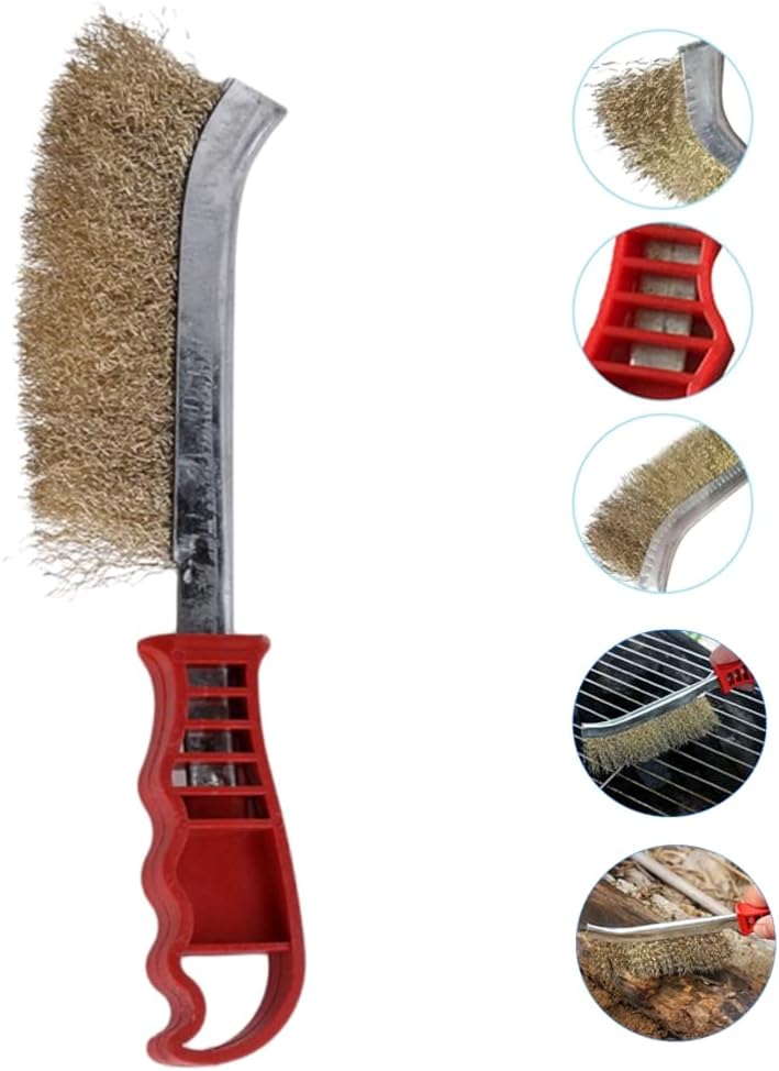 BBQ Barbecue Grill Cleaning Brush with Metal Wire Bristles Rust Remover for Easier and Effective Clean
